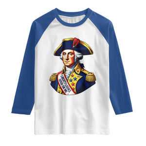 George Washington Patriotic History Graphic Raglan Shirt Liberty Looks Good On Me 4th of July Founding Father Humor