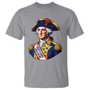 George Washington Patriotic History Graphic T Shirt Liberty Looks Good On Me 4th of July Founding Father Humor