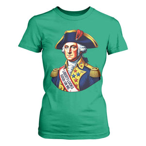 George Washington Patriotic History Graphic T Shirt For Women Liberty Looks Good On Me 4th of July Founding Father Humor