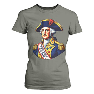 George Washington Patriotic History Graphic T Shirt For Women Liberty Looks Good On Me 4th of July Founding Father Humor