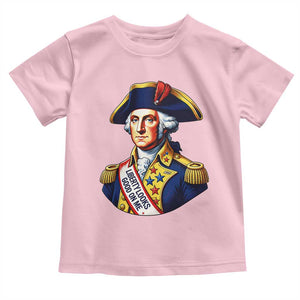 George Washington Patriotic History Graphic Toddler T Shirt Liberty Looks Good On Me 4th of July Founding Father Humor
