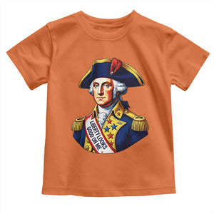 George Washington Patriotic History Graphic Toddler T Shirt Liberty Looks Good On Me 4th of July Founding Father Humor