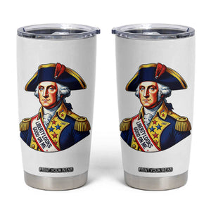 George Washington Patriotic History Graphic Tumbler Cup Liberty Looks Good On Me 4th of July Founding Father Humor