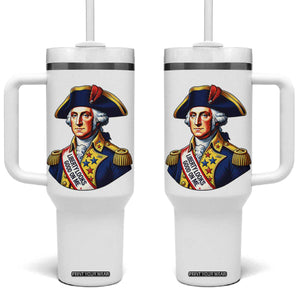 George Washington Patriotic History Graphic Tumbler With Handle Liberty Looks Good On Me 4th of July Founding Father Humor
