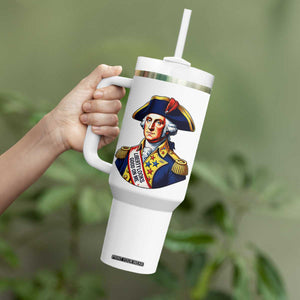 George Washington Patriotic History Graphic Tumbler With Handle Liberty Looks Good On Me 4th of July Founding Father Humor