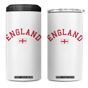 Vintage England Flag Pride 4 in 1 Can Cooler Tumbler Patriotic St Georges Cross Heritage