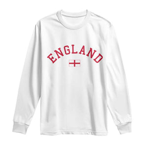 Vintage England Flag Pride Long Sleeve Shirt Patriotic St Georges Cross Heritage