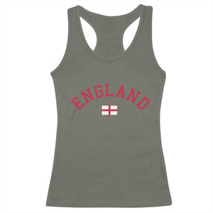 Vintage England Flag Pride Racerback Tank Top Patriotic St Georges Cross Heritage