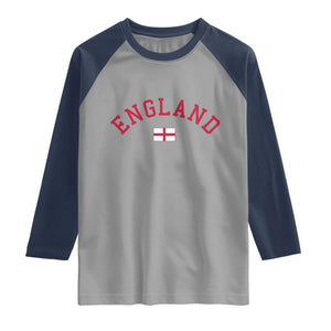 Vintage England Flag Pride Raglan Shirt Patriotic St Georges Cross Heritage