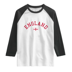 Vintage England Flag Pride Raglan Shirt Patriotic St Georges Cross Heritage