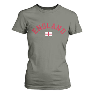 Vintage England Flag Pride T Shirt For Women Patriotic St Georges Cross Heritage