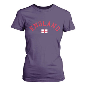 Vintage England Flag Pride T Shirt For Women Patriotic St Georges Cross Heritage