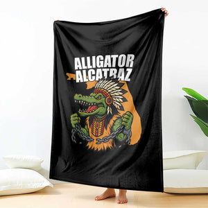 Native Alligator Alcatraz Throw Blanket Florida Gator Break The Chain TS02 Print Your Wear