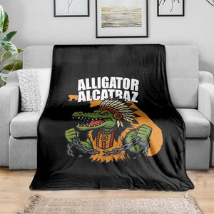 Native Alligator Alcatraz Throw Blanket Florida Gator Break The Chain TS02 Print Your Wear