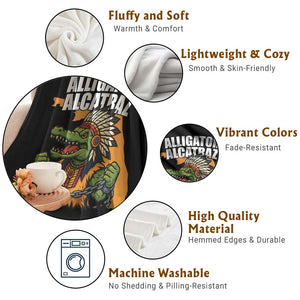 Native Alligator Alcatraz Throw Blanket Florida Gator Break The Chain TS02 Print Your Wear