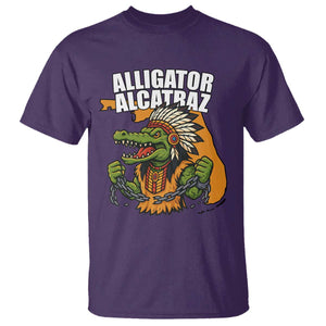 Native Alligator Alcatraz T Shirt Florida Gator Break The Chain TS02 Purple Print Your Wear