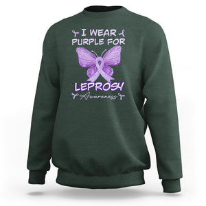 Leprosy Awareness Sweatshirt I Wear Purple For Leprosy Awareness TS02 Dark Forest Green Printyourwear