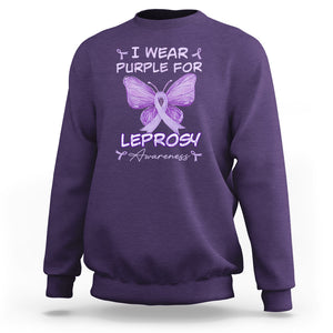 Leprosy Awareness Sweatshirt I Wear Purple For Leprosy Awareness TS02 Purple Printyourwear