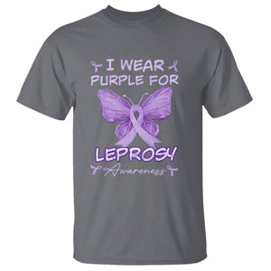 Leprosy Awareness T Shirt I Wear Purple For Leprosy Awareness TS02 Charcoal Printyourwear
