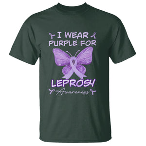 Leprosy Awareness T Shirt I Wear Purple For Leprosy Awareness TS02 Dark Forest Green Printyourwear
