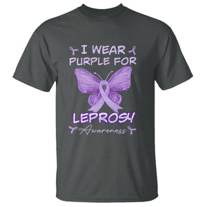 Leprosy Awareness T Shirt I Wear Purple For Leprosy Awareness TS02 Dark Heather Printyourwear
