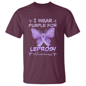 Leprosy Awareness T Shirt I Wear Purple For Leprosy Awareness TS02 Maroon Printyourwear