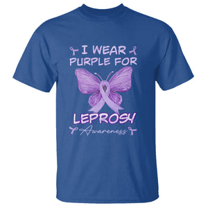 Leprosy Awareness T Shirt I Wear Purple For Leprosy Awareness TS02 Royal Blue Printyourwear