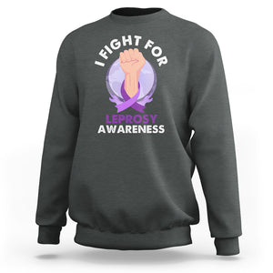 Leprosy Awareness Sweatshirt I Fight For Leprosy Awareness TS02 Dark Heather Printyourwear