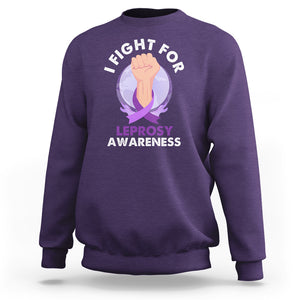 Leprosy Awareness Sweatshirt I Fight For Leprosy Awareness TS02 Purple Printyourwear
