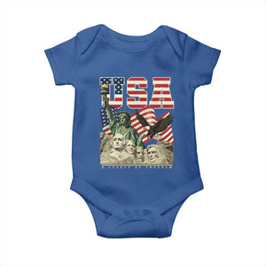USA Legacy of Freedom Baby Onesie Patriotic Statue of Liberty Bald Eagle Mount Rushmore Graphic TS02 Royal Blue Print Your Wear