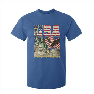 USA Legacy of Freedom T Shirt For Kid Patriotic Statue of Liberty Bald Eagle Mount Rushmore Graphic TS02 Royal Blue Print Your Wear