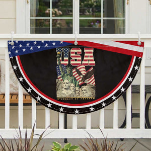 USA Legacy of Freedom Patriotic Fan Flag Statue of Liberty Bald Eagle Mount Rushmore Graphic