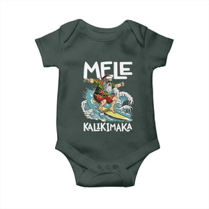 Christmas in Hawaii Baby Onesie Mele Kalikimaka Hawaiian Tropical Surfing Santa TS02 Print Your Wear