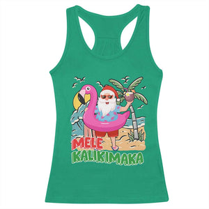 Christmas in Hawaii Racerback Tank Top Mele Kalikimaka Hawaiian Tropical Beach Santa TS02 Irish Green Print Your Wear