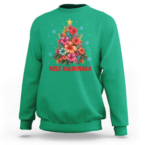 Tropical Hawaiian Hibiscus Christmas Tree Mele Kalikimaka Sweatshirt TS02 Irish Green Printyourwear