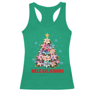 Christmas in Hawaii Racerback Tank Top Mele Kalikimaka Tropical Hawaiian Plumeria TS02 Irish Green Print Your Wear