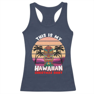 Christmas in Hawaii Racerback Tank Top This Is My Hawaiian Tiki Retro Tropical Vibe TS02 Navy Print Your Wear