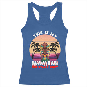 Christmas in Hawaii Racerback Tank Top This Is My Hawaiian Tiki Retro Tropical Vibe TS02 Royal Blue Print Your Wear