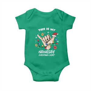Christmas in Hawaii Baby Onesie This Is My Hawaiian Shaka Tropical Vibe TS02 Irish Green Print Your Wear