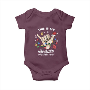 Christmas in Hawaii Baby Onesie This Is My Hawaiian Shaka Tropical Vibe TS02 Maroon Print Your Wear