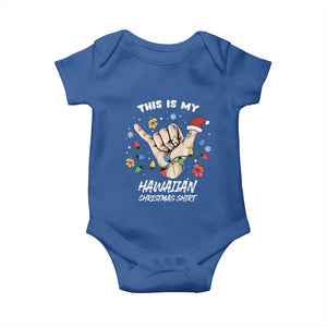 Christmas in Hawaii Baby Onesie This Is My Hawaiian Shaka Tropical Vibe TS02 Royal Blue Print Your Wear