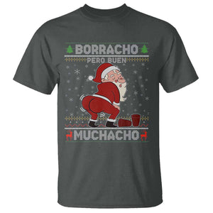 Funny Drunk Mexican Santa T Shirt Borracho Pero Buen Muchacho Good Guy in Spanish TS02 Dark Heather Print Your Wear