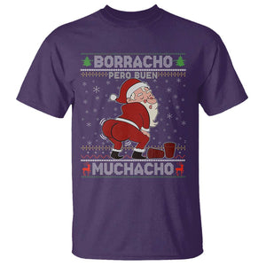 Funny Drunk Mexican Santa T Shirt Borracho Pero Buen Muchacho Good Guy in Spanish TS02 Purple Print Your Wear