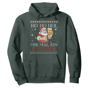 Funny Mexican Santa Drinking Hoodie Ho Ho Hol Mir Mal Ein Bier Hold Me A Beer Xmas Party TS02 Dark Forest Green Print Your Wear
