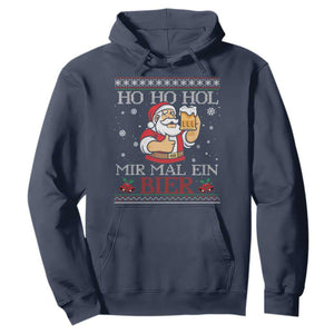 Funny Mexican Santa Drinking Hoodie Ho Ho Hol Mir Mal Ein Bier Hold Me A Beer Xmas Party TS02 Navy Print Your Wear
