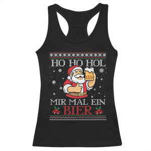 Funny Mexican Santa Drinking Racerback Tank Top Ho Ho Hol Mir Mal Ein Bier Hold Me A Beer Xmas Party TS02 Black Print Your Wear