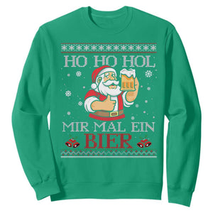 Funny Mexican Santa Drinking Sweatshirt Ho Ho Hol Mir Mal Ein Bier Hold Me A Beer Xmas Party TS02 Irish Green Print Your Wear