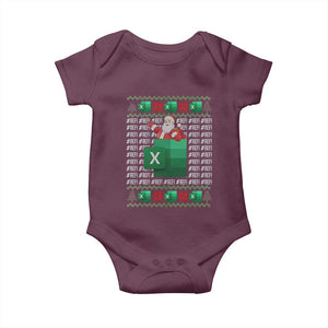 Funny Christmas Accountant Baby Onesie Excel REF Error Spreadsheet Santa Gift TS02 Maroon Print Your Wear