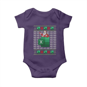 Funny Christmas Accountant Baby Onesie Excel REF Error Spreadsheet Santa Gift TS02 Purple Print Your Wear