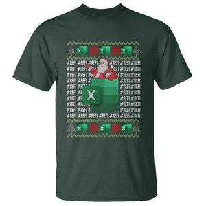 Funny Christmas Accountant T Shirt Excel REF Error Spreadsheet Santa Gift TS02 Dark Forest Green Print Your Wear